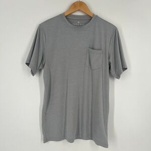 Free Fly Mens Bamboo Flex Pocket Tee Gray Short Sleeve Stretch Shirt Size M